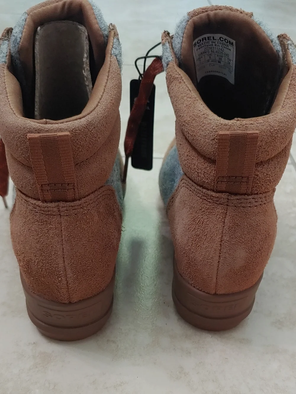 Sorel Evie Ankle Boots Women's Brown Leather Wedge Lace Up Size 7